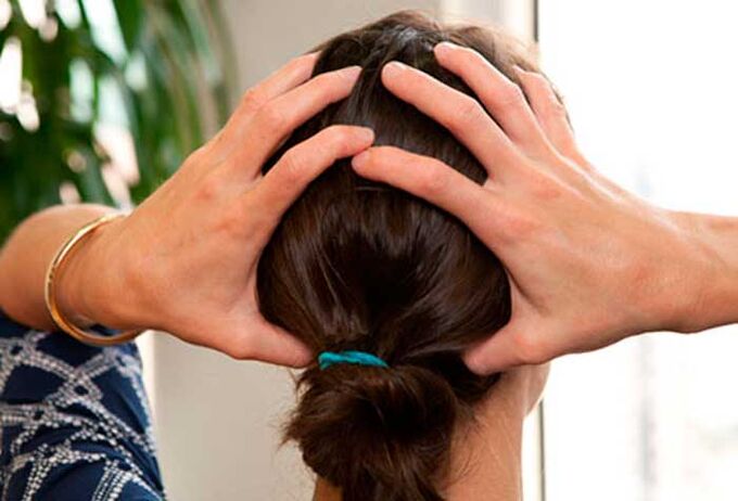 Head massage with cervical osteochondrose